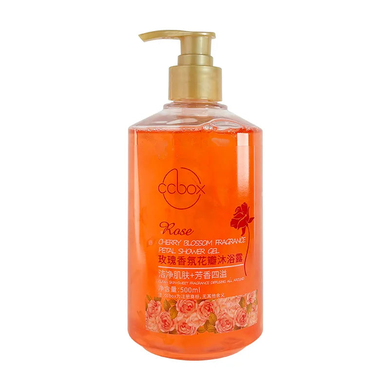500Ml Petal Cherry Blossom Rose Fragrance Petal Body Wash Fragrance Lasting Fragrance Moisturizing Body Family Pack
