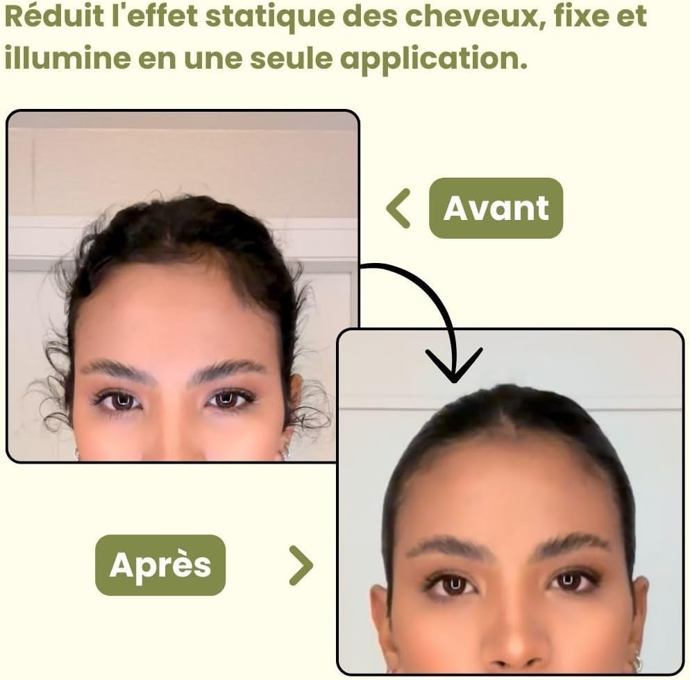 Cire Cheveux Femme Pour Plaquage Avec Biotine Et Huile De Romarin, Anti-Frisottis, Stick Enfant, Wax 100% Naturel Et Végétalien, Certifié, 75Gr