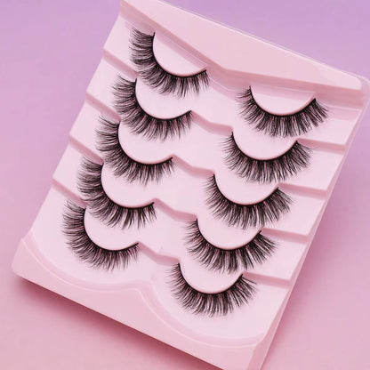 5 Pairs Cat Eye Lashes Faux Mink Eyelashes Winged End Eye Elongated Eyelashes Natural Long Manga Lashes Fake Lashes Makeup