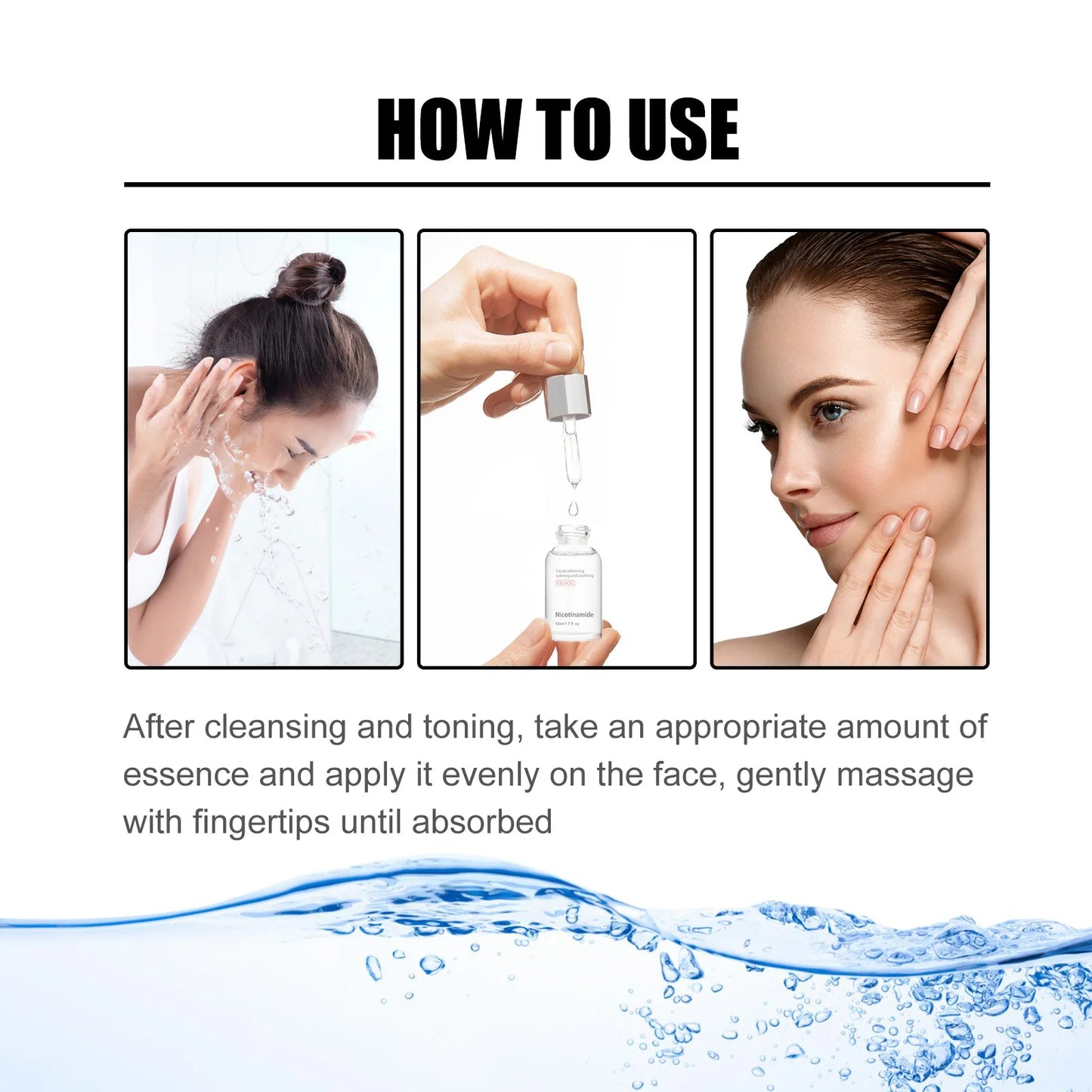 Nicotinamide Face Serum Nourish Face Contour Facial W-Hitening Shrink Pores Pigmentation Remover Skin Care Products 50Ml