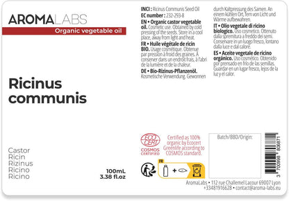 Ricin BIO (Ricinus Communis) - 100 Ml - Huile Végétale Vierge Et Certifiée Cosmos -  - Made in France