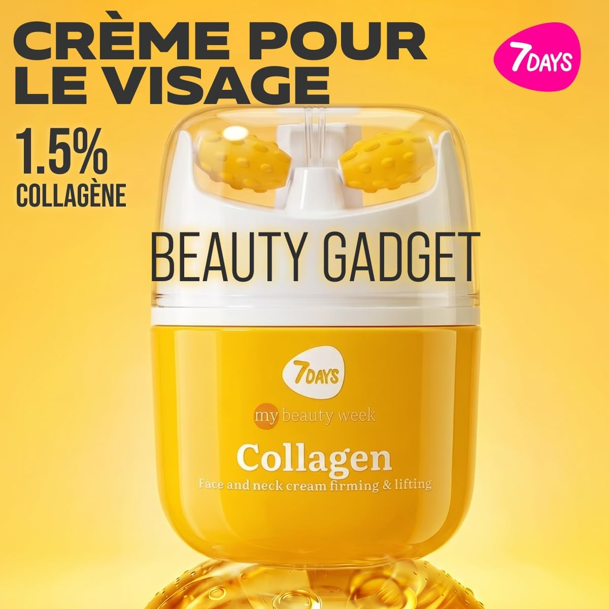 Crème Coréenne Anti-Âge Visage & Cou, Collagène, 40 Ml | Rouleau De Massage, Effet Liftant, Fermeté Et Élasticité, Action Lissante Et Repulpante, Double Menton