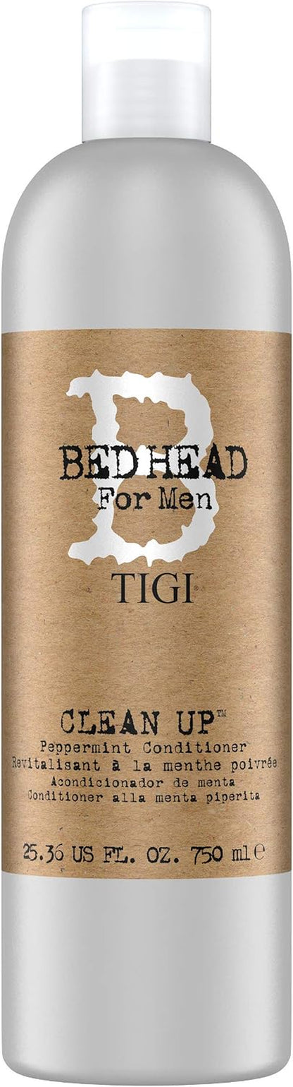 Bed Head for Men by  Clean up Shampoing & Après-Shampoing, 2X 750Ml | Soin Quotidien Qualité Salon, Traitement Hydratant Et Rafraîchissant Pour Le Cuir Chevelu À La Menthe Et Au Menthol