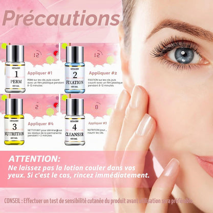 Kit De Levage De Cils Semi-Permanent, Comprend Des Coussinets En Silicone, Un Liquide De Nettoyage, Des Outils De Maquillage Naturels Pour Les Yeux Courbés, Pour Salon De Bricolage, Fêtes, 5