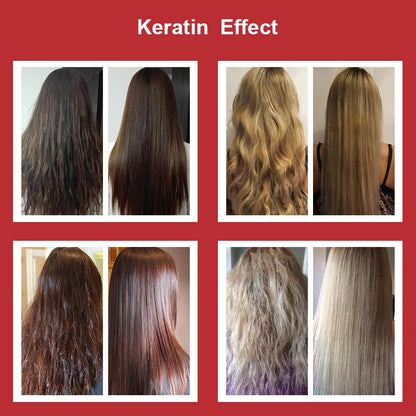 Brazilian Keratin Hair Treatment Formalin Professional Straightening Smoothing Curly Hair Frizz Dry Repair Cream Hair Care