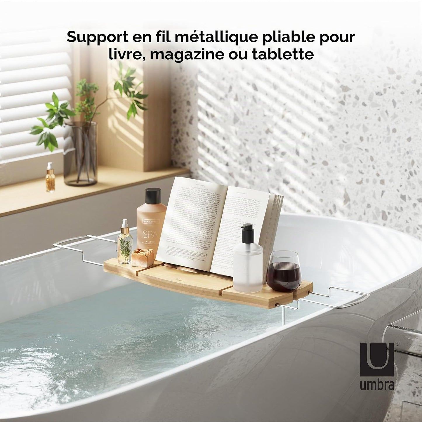 Aquala - Pont De Baignoire Extensible En Bambou, Naturel