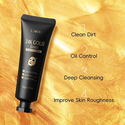 24K Gold Snail Collagen Peel off Tearing Face Mask Deep Cleansing Remove Blackhead Face Care 50G