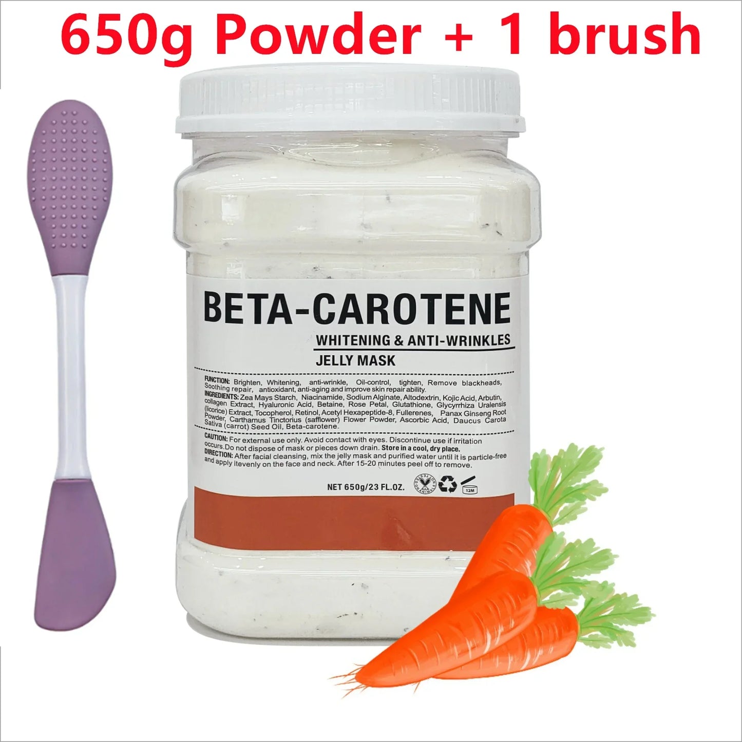 650G Chamomile Hyaluronic Acid Facial Moisturizing Mask Powder with Silicone Brush Increasing Skin Elasticity Rose Jelly Mask