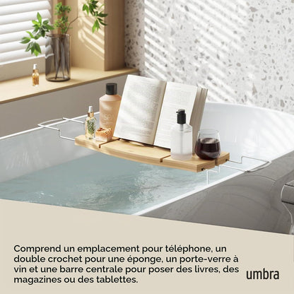 Aquala - Pont De Baignoire Extensible En Bambou, Naturel