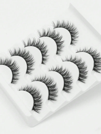 5 Pairs Cat Eye Lashes Faux Mink Eyelashes Winged End Eye Elongated Eyelashes Natural Long Manga Lashes Fake Lashes Makeup