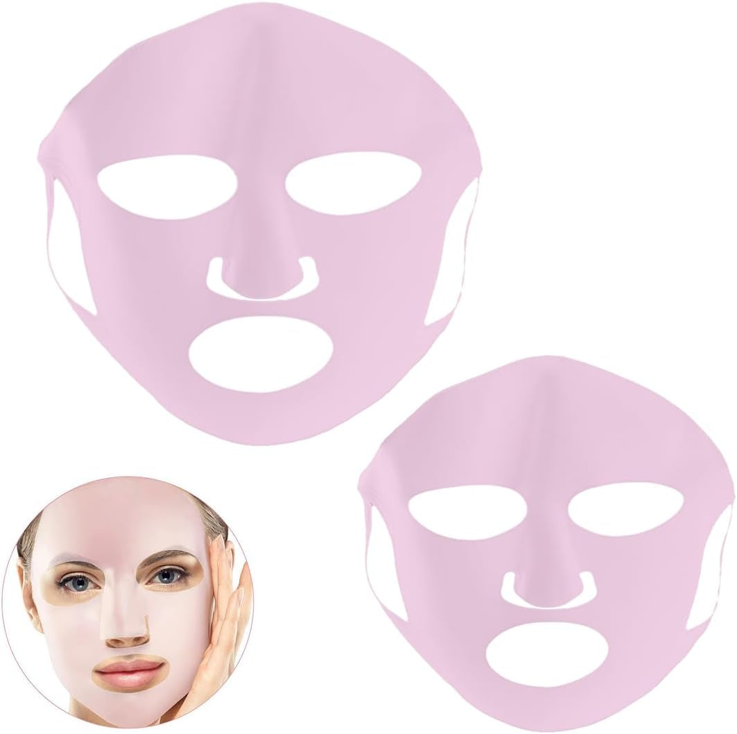 Couverture De Masque De Visage, 2 Pièces Masque Facial De Silicone Pour Le Masque, Masque Réutilisable De Masque De Silicone Visage Facial De Vapeur Imperméable Masque De Beauté De Beautity