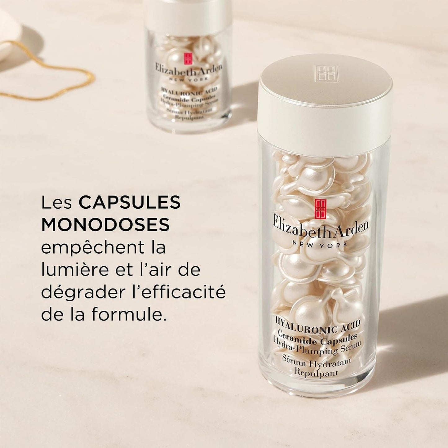 Elizabeth Arden - Hyaluronic Acid Ceramide Capsules - Soin Skincare Anti-Âge - Sérum Pour Le Visage Hydratant & Repulpant - Repulpe, Lisse Et Assouplit La Peau