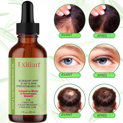 Huile De Romarin 100% Naturelle Pour Cheveux - Pure Organics Rosemary Mint Oil - Stimule La Croissance Et Prévient La Chute Des Cheveux