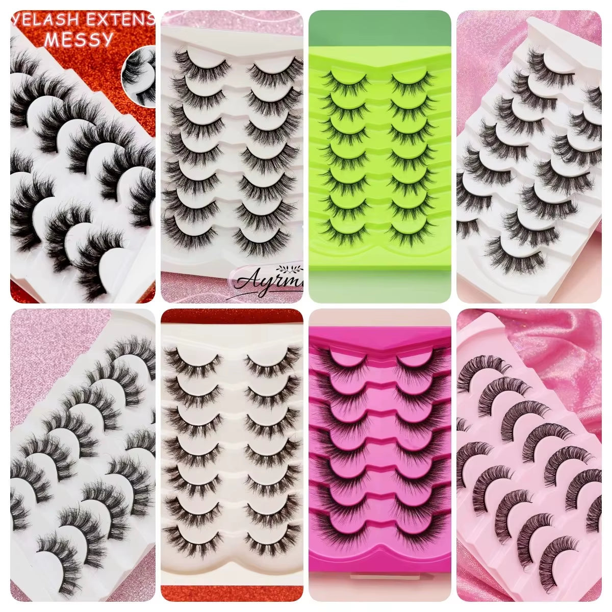5 Pairs Cat Eye Lashes Faux Mink Eyelashes Winged End Eye Elongated Eyelashes Natural Long Manga Lashes Fake Lashes Makeup