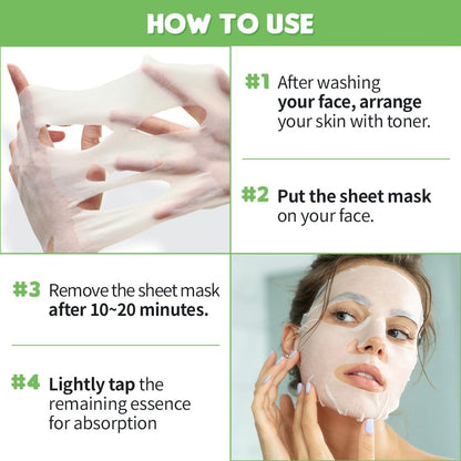 [PAQUET DE 10]  Masque En Feuille De Natural Moisture Masque Visage 10 Tpyes Soins De La Peau Coréens