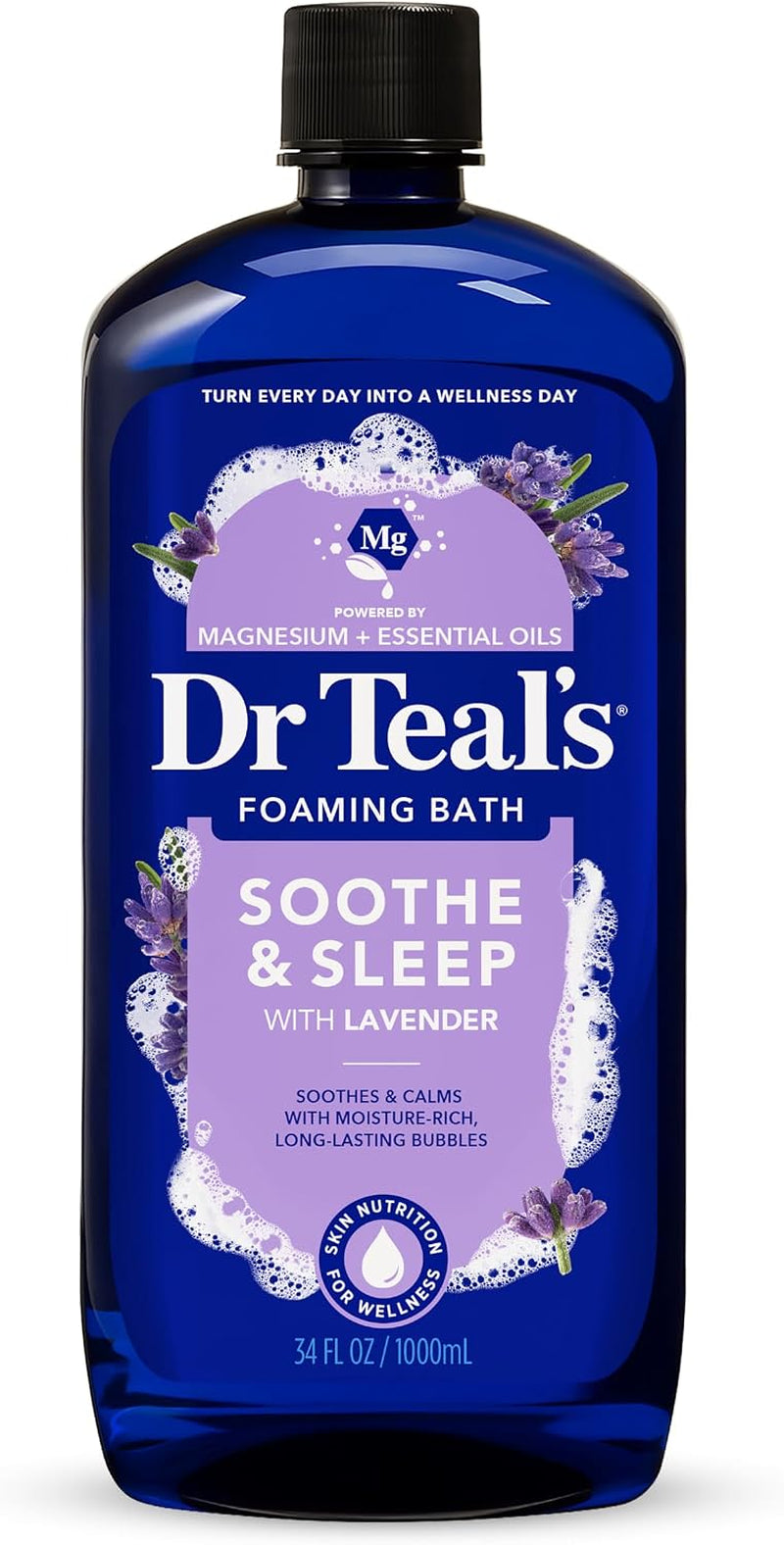 - Bain Moussant Au Sel D'Epsom Pur Et Lavande - Pour L’Apaisement Et Le Sommeil - 1 Litre