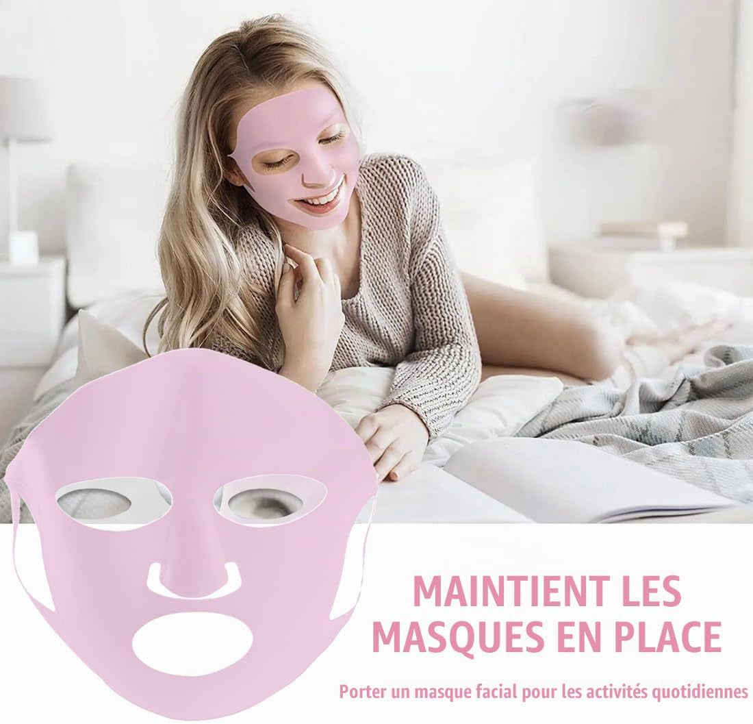 Couverture De Masque De Visage, 2 Pièces Masque Facial De Silicone Pour Le Masque, Masque Réutilisable De Masque De Silicone Visage Facial De Vapeur Imperméable Masque De Beauté De Beautity