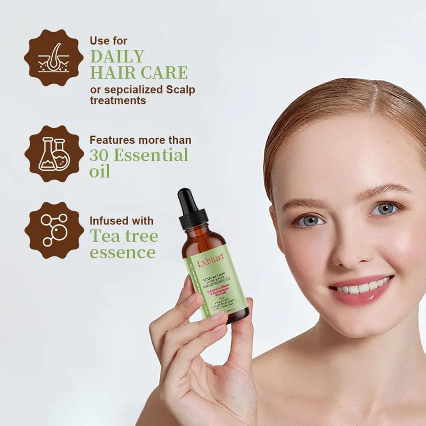 Huile De Romarin 100% Naturelle Pour Cheveux - Pure Organics Rosemary Mint Oil - Stimule La Croissance Et Prévient La Chute Des Cheveux
