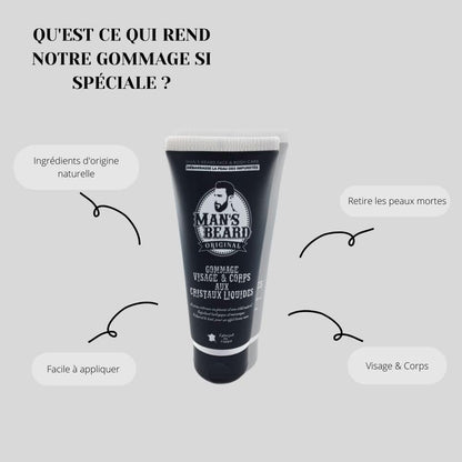 - Skincare Soin Homme- Exfoliant, Peeling Et Extracteur Point Noir- Gommage Corps Et Visage - Ingrédient D'Origine Naturelle - 100% Fabrication Française - 100 Ml