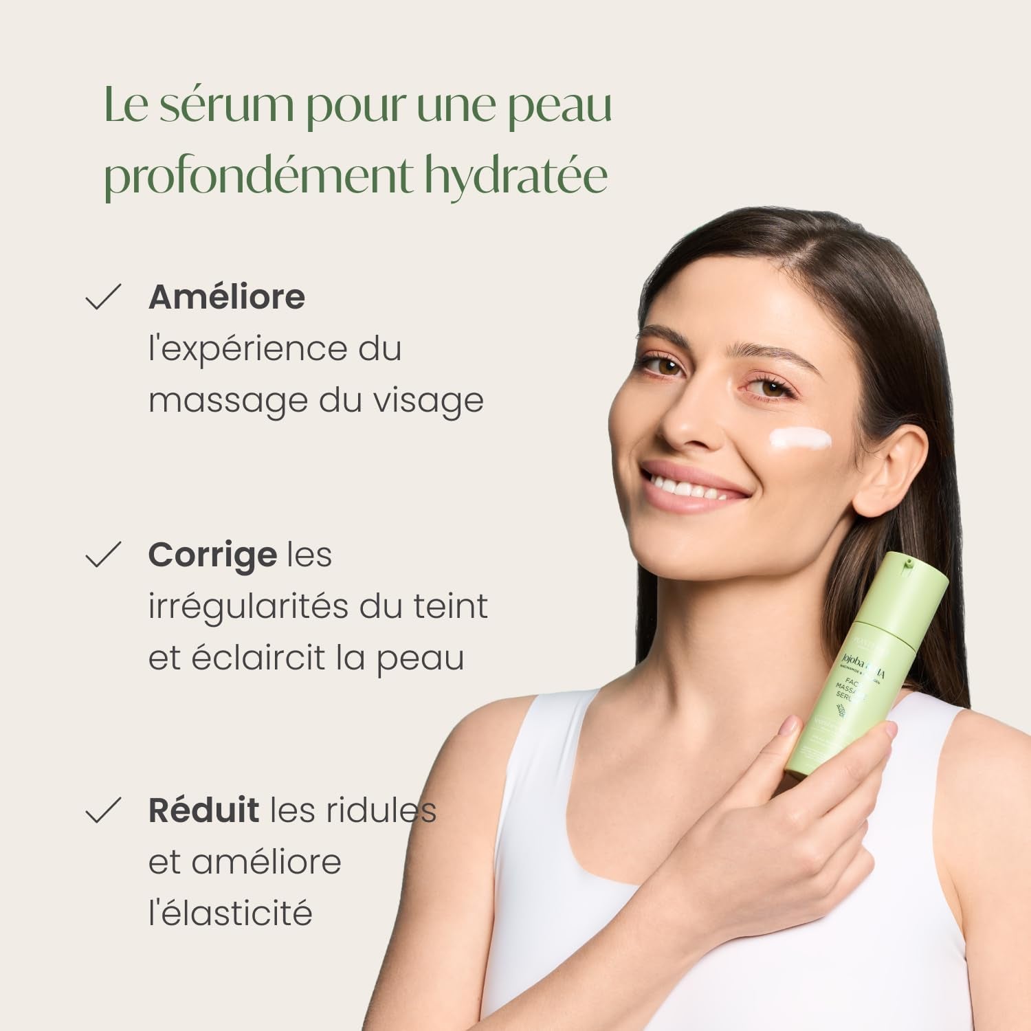 Huile De Jojoba Bio Oil, Serum anti Tache Visage (30Ml) | Jojoba Oil Pour Massage Visage Relaxante, Creme Hydratante Visage Homme Et Femme Aux Acide Hyaluronique Niacinamide Collagene