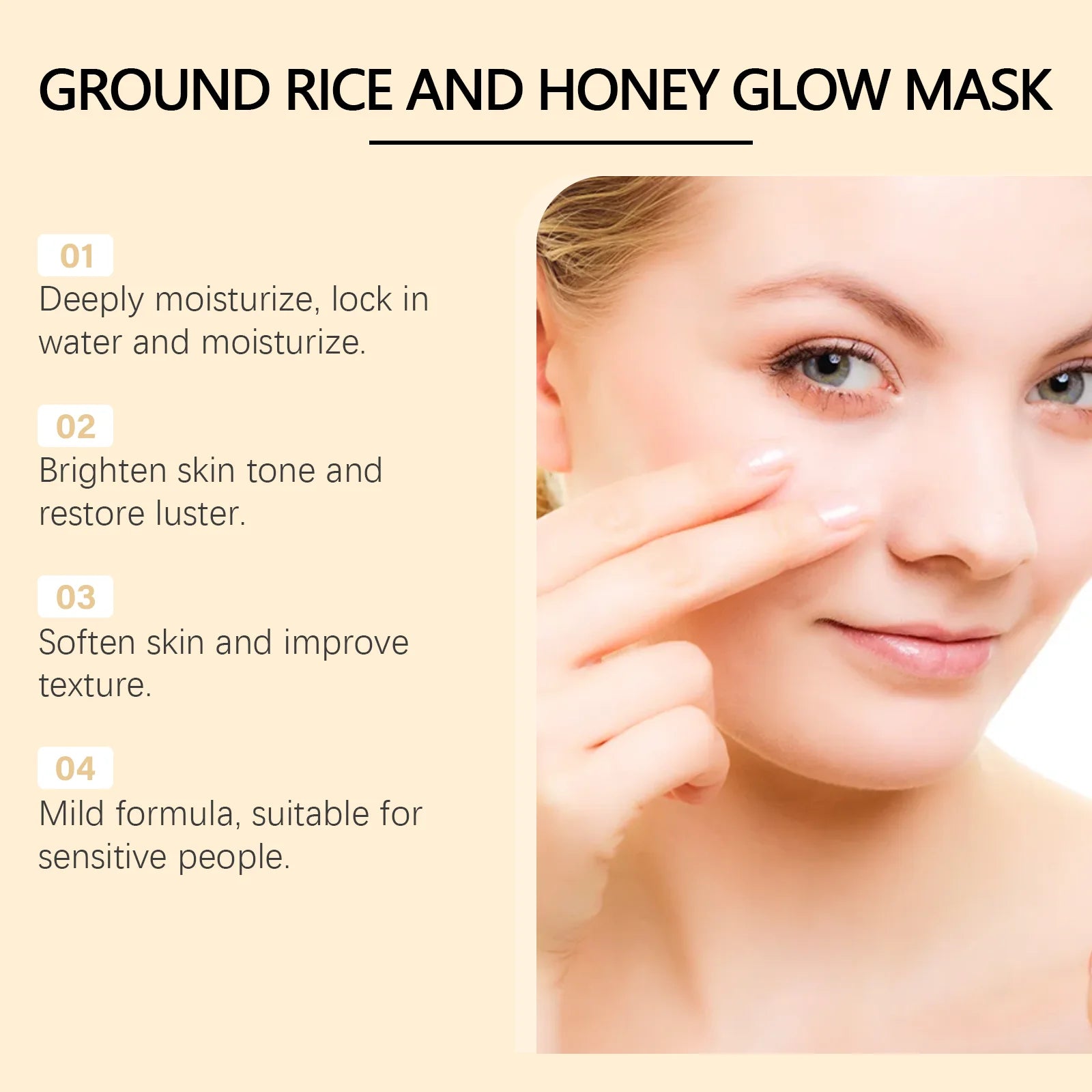 Honey Mask Blackhead Remover Shrink Pores Purified Skin Brightening Oil Control Rice Mud Mask for Face Skin Care Products