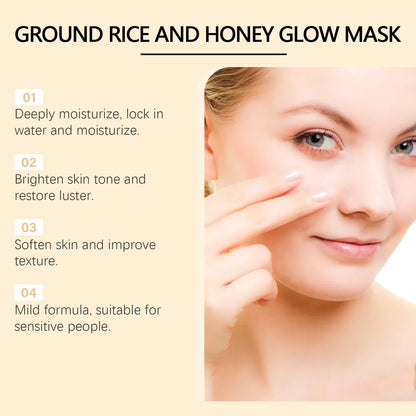 Honey Mask Blackhead Remover Shrink Pores Purified Skin Brightening Oil Control Rice Mud Mask for Face Skin Care Products