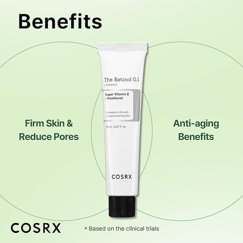 Crème Au Rétinol 0,1 0,67 Fl.Oz. Crème Anti-Âge Au Rétinoïde 0,1% Pour Le Visage, Les Ridules Et Les Signes De L'Âge, Soin Doux Pour La Peau, 20 G, Korean Skincare