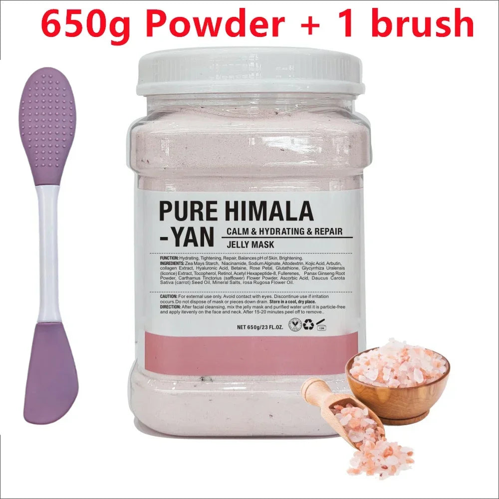 650G Chamomile Hyaluronic Acid Facial Moisturizing Mask Powder with Silicone Brush Increasing Skin Elasticity Rose Jelly Mask