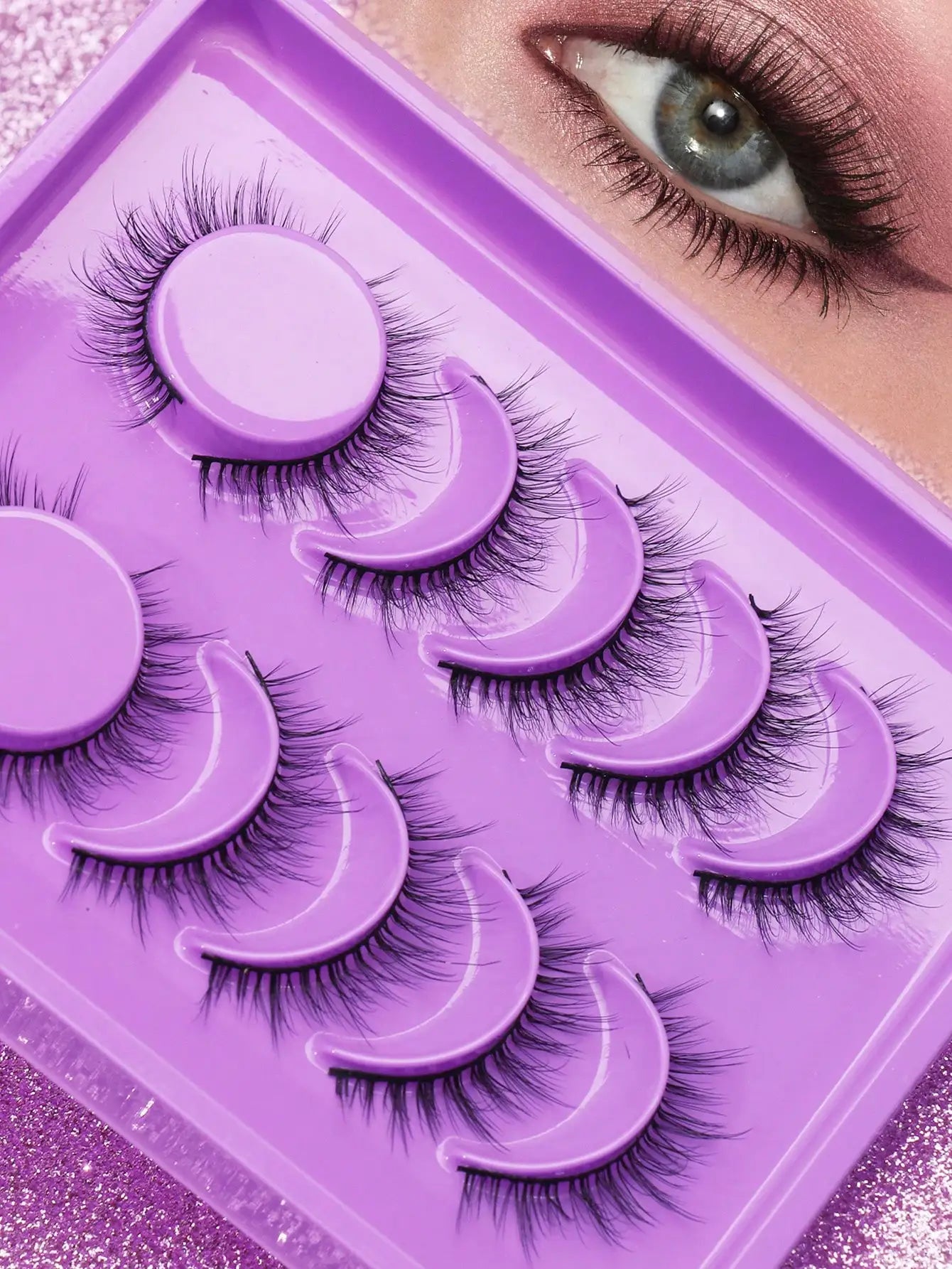 5 Pairs Cat Eye Lashes Faux Mink Eyelashes Winged End Eye Elongated Eyelashes Natural Long Manga Lashes Fake Lashes Makeup