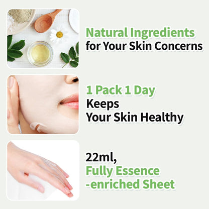 [PAQUET DE 10]  Masque En Feuille De Natural Moisture Masque Visage 10 Tpyes Soins De La Peau Coréens