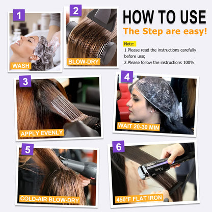 Brazilian Keratin Hair Treatment Formalin Professional Straightening Smoothing Curly Hair Frizz Dry Repair Cream Hair Care