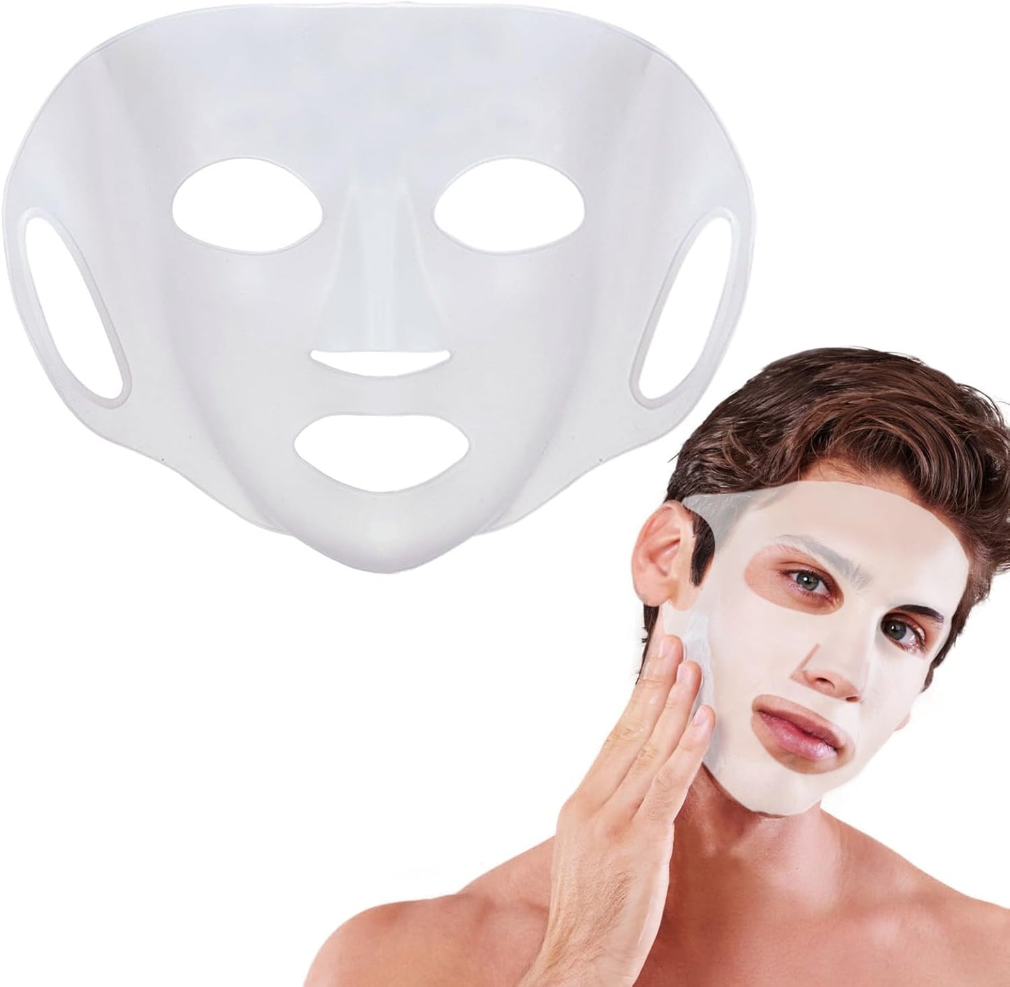 Couverture De Masque De Visage, Masque Facial De Silicone Pour Le Masques Silicone Visage Pour Les Hommes Et Les Femmes Réutilisable De Masque Pour Les Masques En Flocons