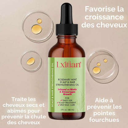 Huile De Romarin 100% Naturelle Pour Cheveux - Pure Organics Rosemary Mint Oil - Stimule La Croissance Et Prévient La Chute Des Cheveux