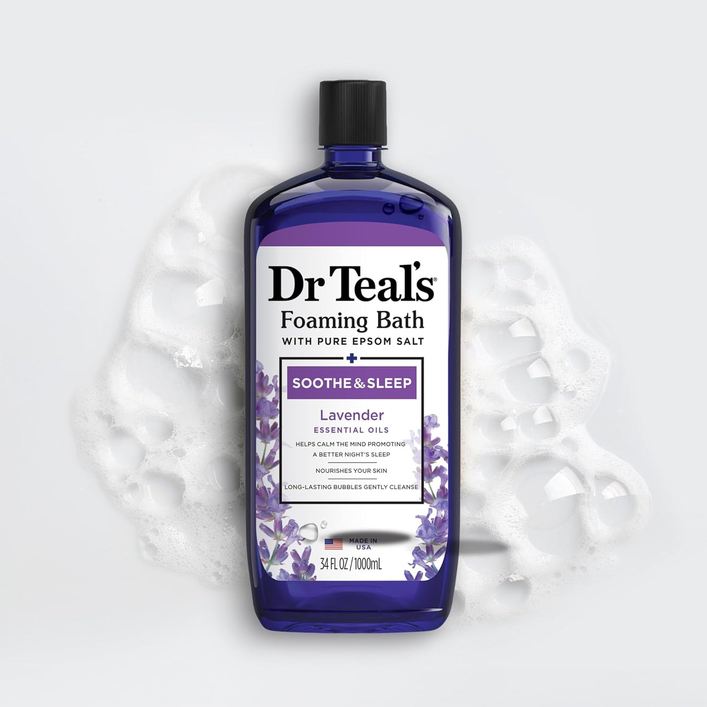 - Bain Moussant Au Sel D'Epsom Pur Et Lavande - Pour L’Apaisement Et Le Sommeil - 1 Litre