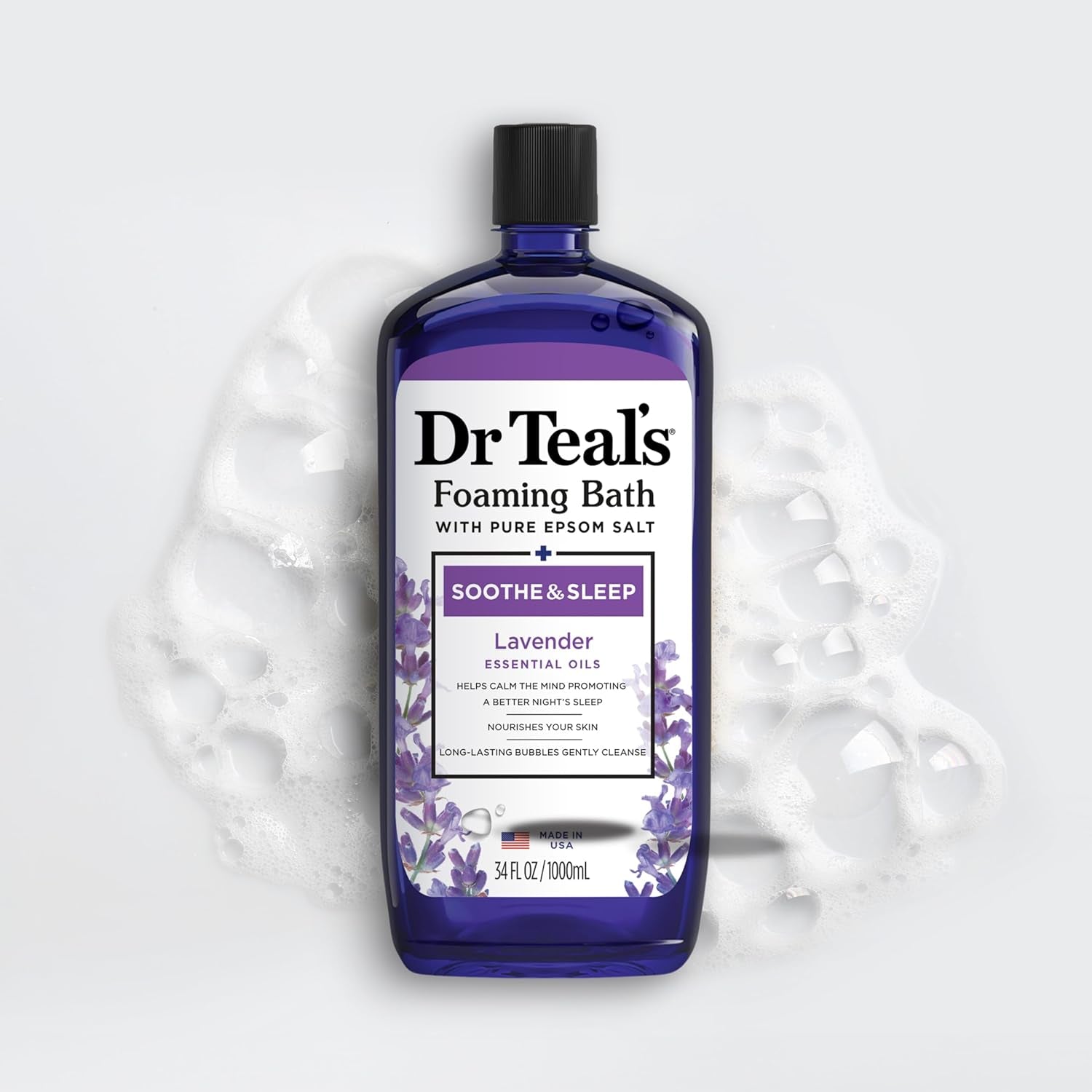 - Bain Moussant Au Sel D'Epsom Pur Et Lavande - Pour L’Apaisement Et Le Sommeil - 1 Litre