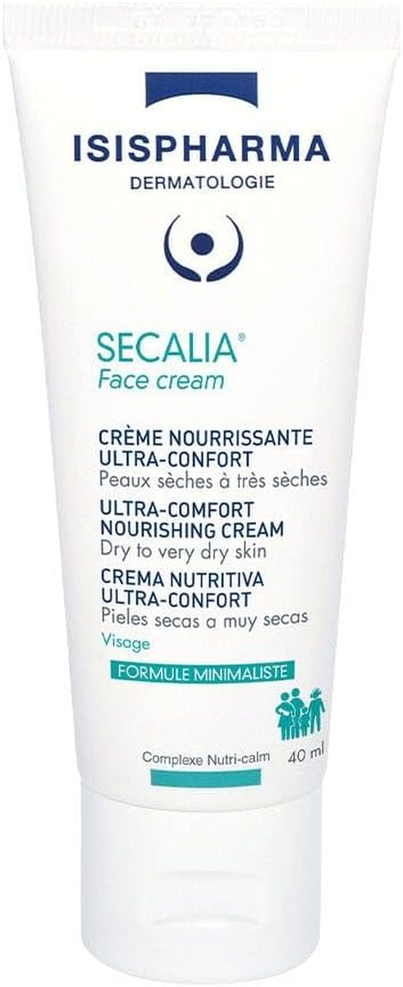 SECALIA - Face Cream - Nouvelle Formule - Crème Nourrissante Quotidienne Ultra-Confortable Pour Le Visage 40 Ml - Peaux Sèches - Adapté À Toute La Famille - Fabrication Française