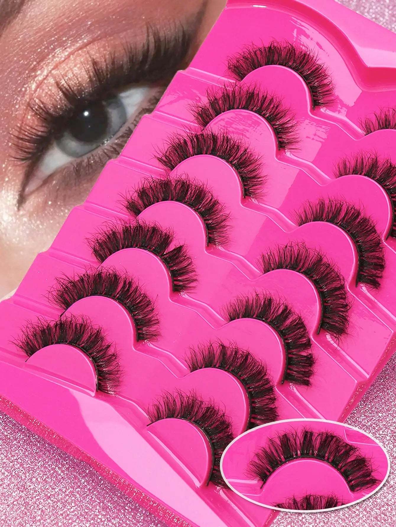 5 Pairs Cat Eye Lashes Faux Mink Eyelashes Winged End Eye Elongated Eyelashes Natural Long Manga Lashes Fake Lashes Makeup