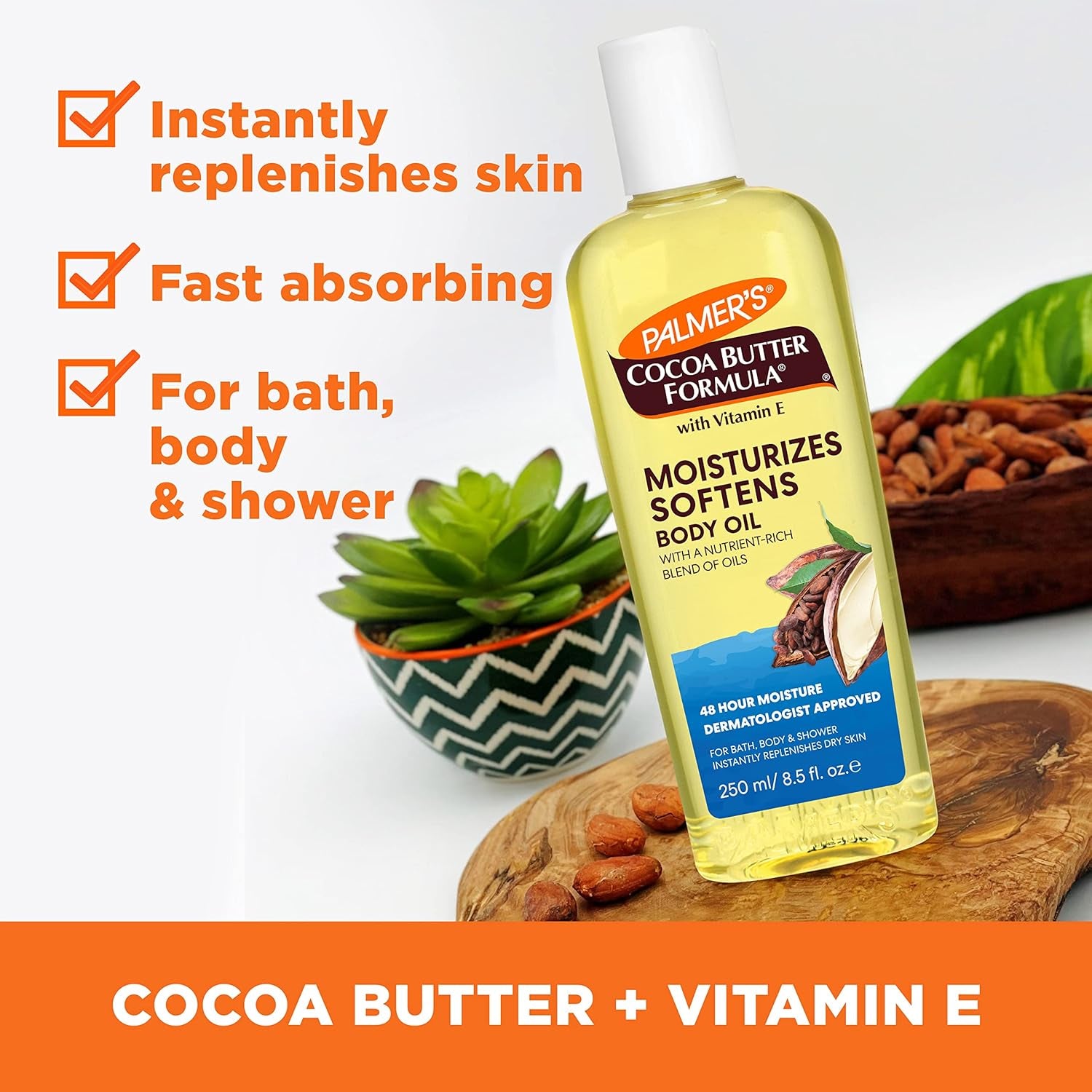 Palmers Cocoa Butter Formula with Vitamin E Moisturizing Body Oil for Unisex 8.5 Oz Oil