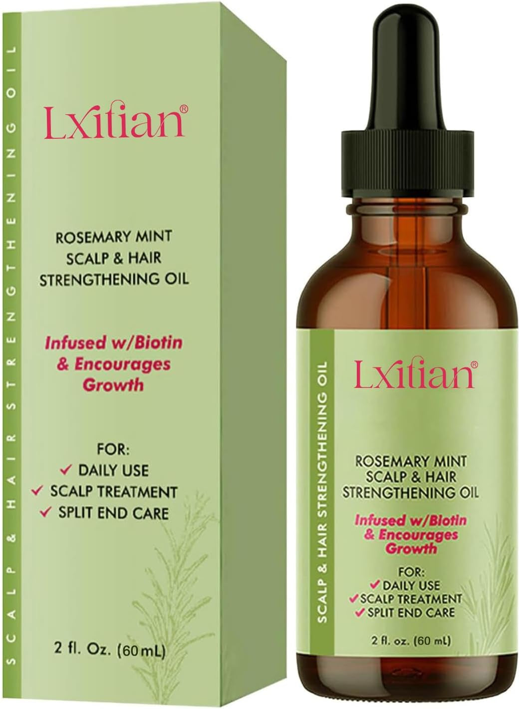 Huile De Romarin 100% Naturelle Pour Cheveux - Pure Organics Rosemary Mint Oil - Stimule La Croissance Et Prévient La Chute Des Cheveux
