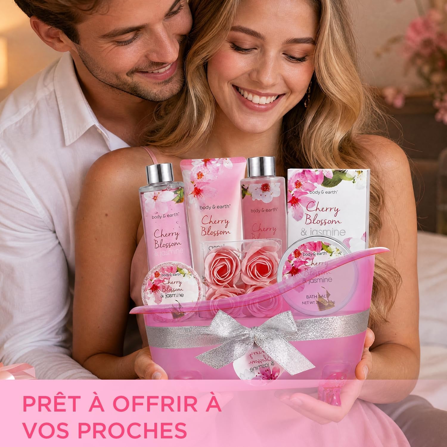 Coffret Soin - 8 Pièces Coffret Cadeau Femme | Cadeau D'Anniversaire Pour Femme Au Parfum De Cerisier En Fleur Et De Jasmin, Cadeau De Noël Pour La Famille Et Les Amis