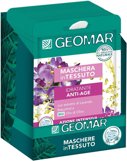 | Masque En Tissu, Hydratant Anti-Âge, 95% D’Origine Naturelle, Testé Dermatologiquement, Formule Végan, 24 X 22 Ml