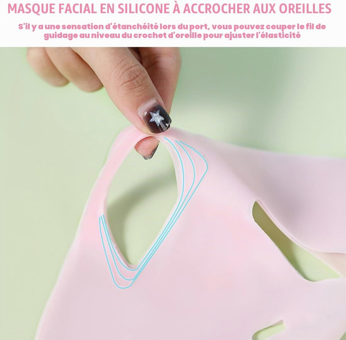 Couverture De Masque De Visage, 2 Pièces Masque Facial De Silicone Pour Le Masque, Masque Réutilisable De Masque De Silicone Visage Facial De Vapeur Imperméable Masque De Beauté De Beautity