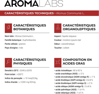 Ricin BIO (Ricinus Communis) - 100 Ml - Huile Végétale Vierge Et Certifiée Cosmos -  - Made in France