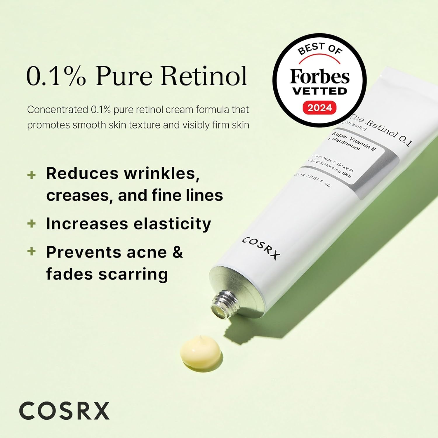 Crème Au Rétinol 0,1 0,67 Fl.Oz. Crème Anti-Âge Au Rétinoïde 0,1% Pour Le Visage, Les Ridules Et Les Signes De L'Âge, Soin Doux Pour La Peau, 20 G, Korean Skincare