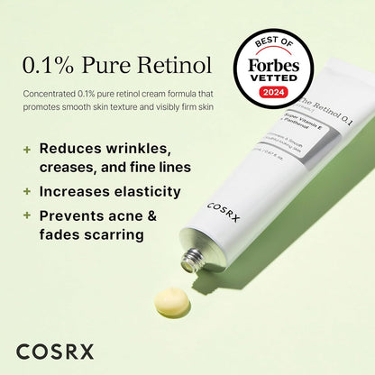 Crème Au Rétinol 0,1 0,67 Fl.Oz. Crème Anti-Âge Au Rétinoïde 0,1% Pour Le Visage, Les Ridules Et Les Signes De L'Âge, Soin Doux Pour La Peau, 20 G, Korean Skincare