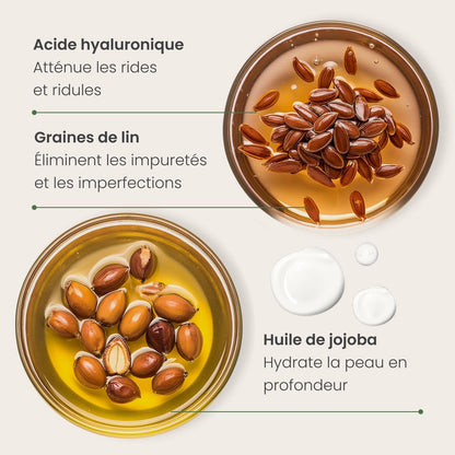 Huile De Jojoba Bio Oil, Serum anti Tache Visage (30Ml) | Jojoba Oil Pour Massage Visage Relaxante, Creme Hydratante Visage Homme Et Femme Aux Acide Hyaluronique Niacinamide Collagene