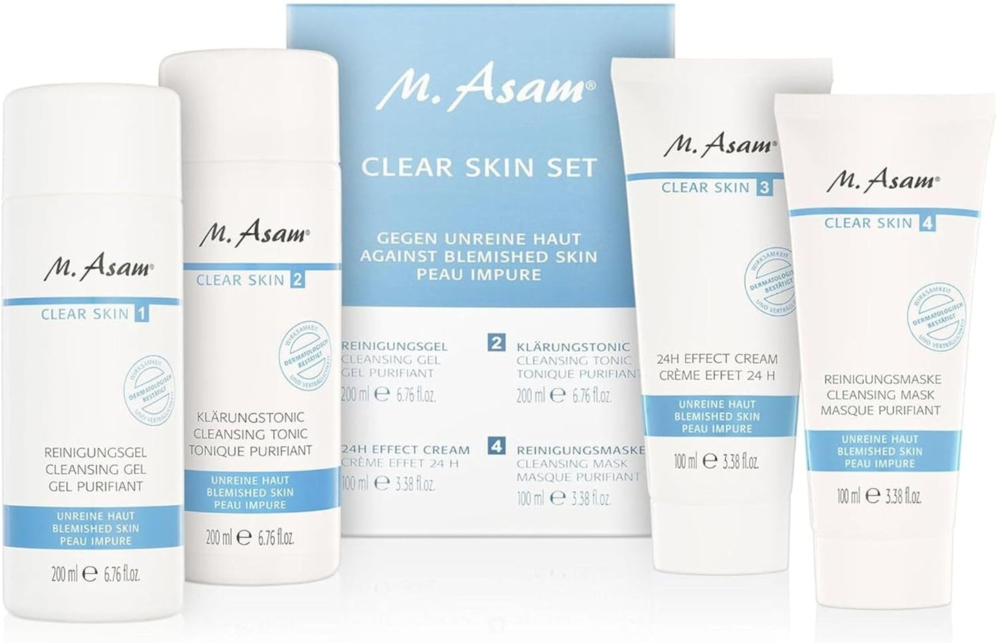 CLEAR SKIN Cleansing Mask (100 Ml) - Masque Visage À L'Argile Apaisant, Combat Les Boutons, Les Impuretés Et Réduit Les Pores, Soin Visage À L'Argile Contre L'Acne, Végétalien