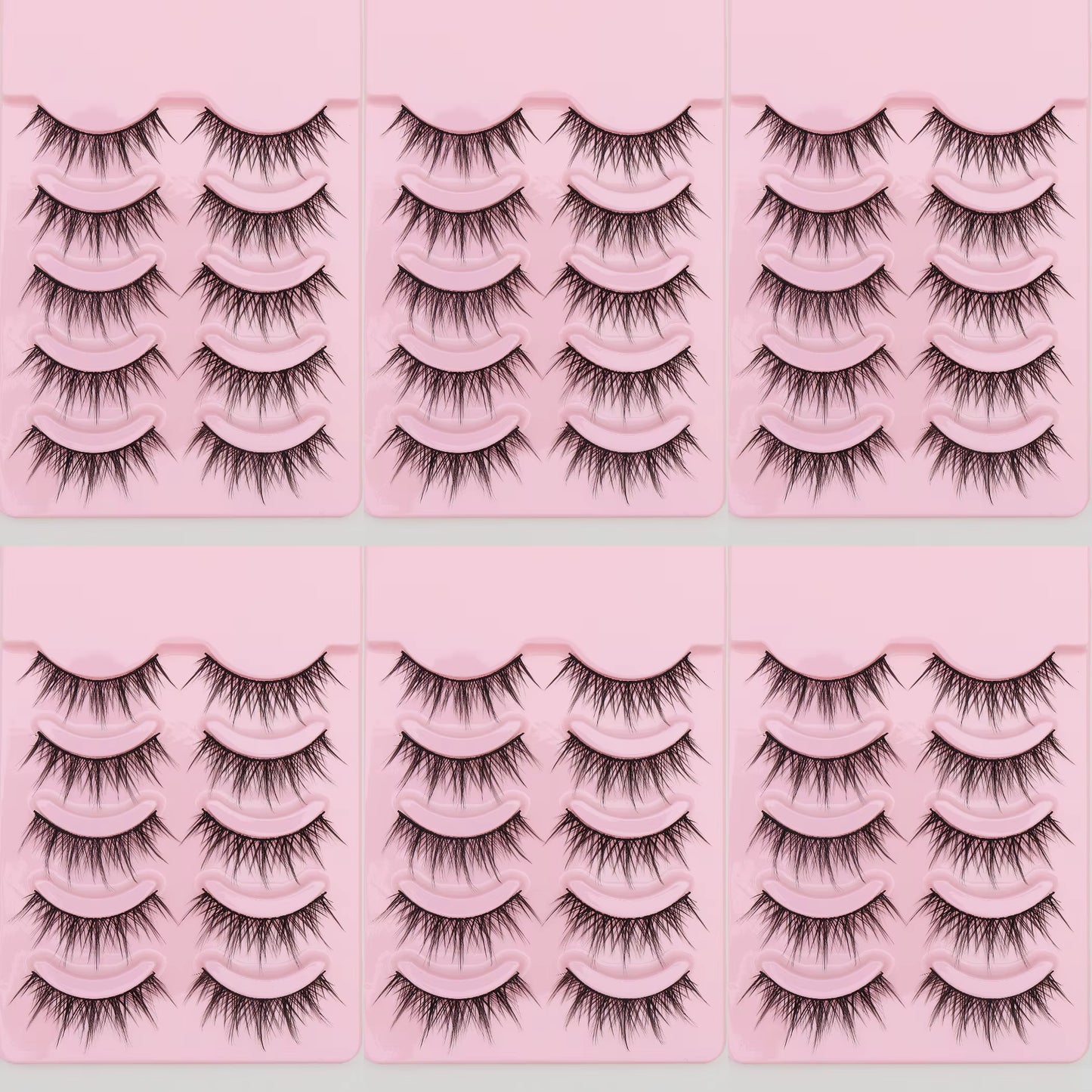 5 Pairs Cat Eye Lashes Faux Mink Eyelashes Winged End Eye Elongated Eyelashes Natural Long Manga Lashes Fake Lashes Makeup