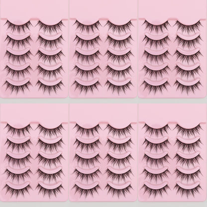 5 Pairs Cat Eye Lashes Faux Mink Eyelashes Winged End Eye Elongated Eyelashes Natural Long Manga Lashes Fake Lashes Makeup