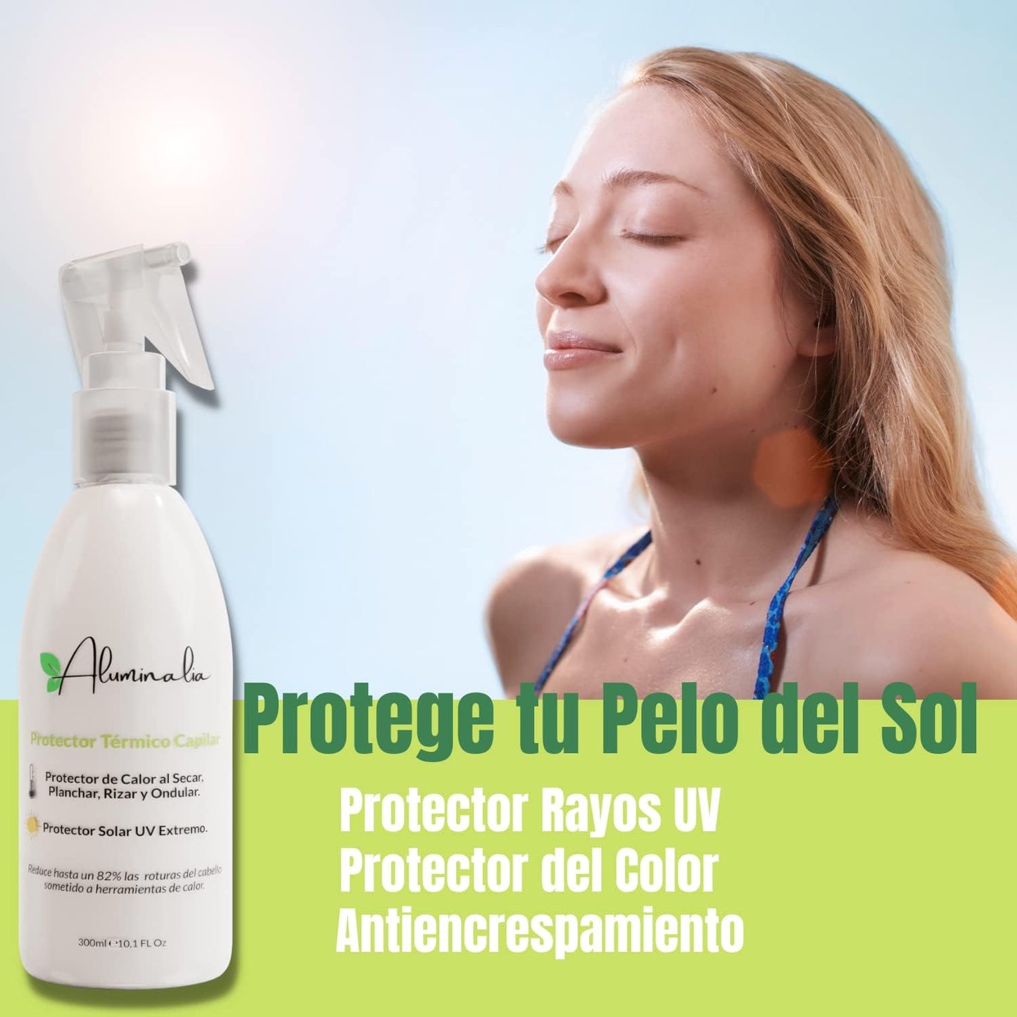 Spray De Protection Chaleur Cheveux - Spray Thermoprotecteur Cheveux Contre Lisseurs, Sèche-Cheveux Et Des Fers À Friser - Protection Des Cheveux Contre Les Rayons UV Du Soleil (300 Ml)